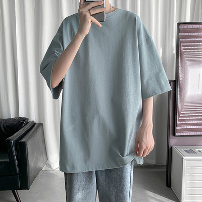 Tricou larg pentru bărbați cu aplicație curcubeu