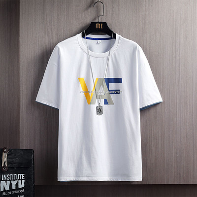 Tricou barbatesc model nou cu aplicatie si decolteu oval - mai multe culori