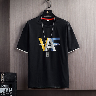 Tricou barbatesc model nou cu aplicatie si decolteu oval - mai multe culori