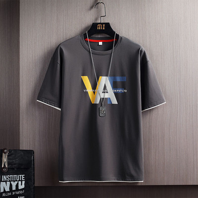 Tricou barbatesc model nou cu aplicatie si decolteu oval - mai multe culori