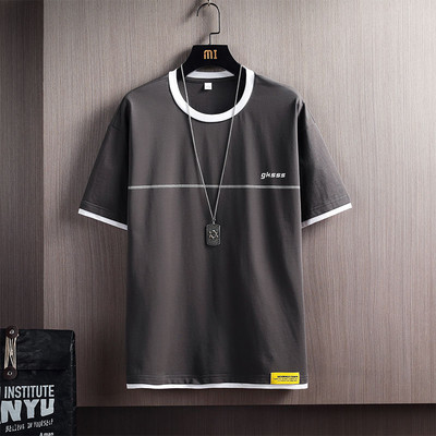 Tricou barbatesc model nou cu aplicatie si decolteu oval - mai multe culori