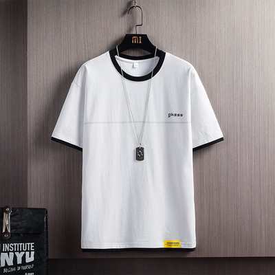 Tricou barbatesc model nou cu aplicatie si decolteu oval - mai multe culori