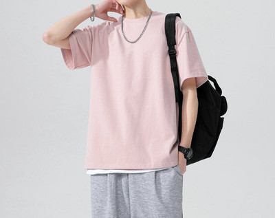 Tricou barbatesc cu maneca scurta si decolteu oval - model simplu