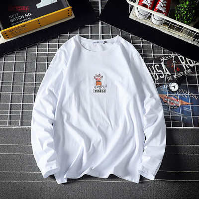 Bluză lată pentru bărbați cu aplicație și decolteu oval