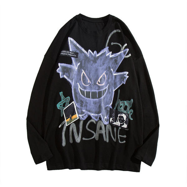 Bluza barbatesta cu decolteu oval si aplicatie