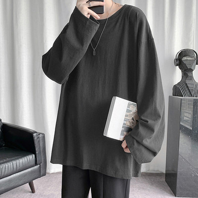 Bluză largă lejeră, cu mâneci lungi și inscripție