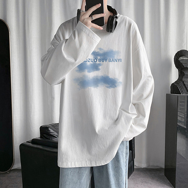 Bluză largă lejeră, cu mâneci lungi și inscripție