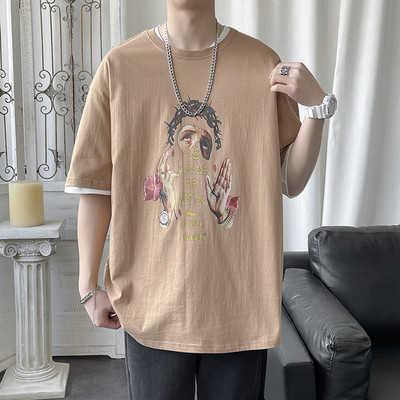 Proljetna muška majica s aplikacijom i 3/4 rukavima