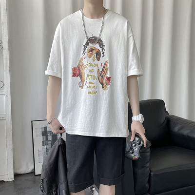 Proljetna muška majica s aplikacijom i 3/4 rukavima