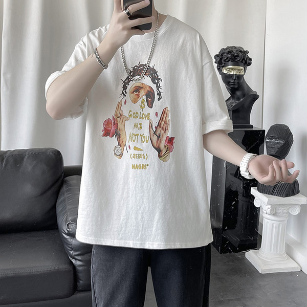 Proljetna muška majica s aplikacijom i 3/4 rukavima