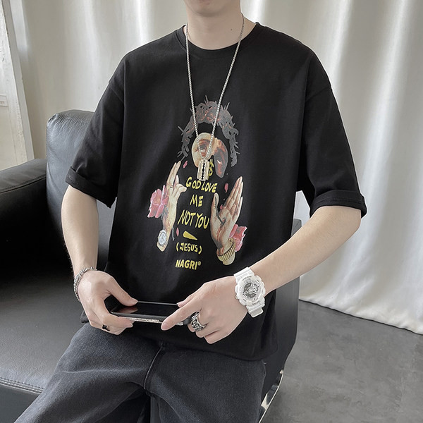 Proljetna muška majica s aplikacijom i 3/4 rukavima