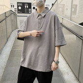 Bluză bărbătească cu mâneci scurte și guler clasic