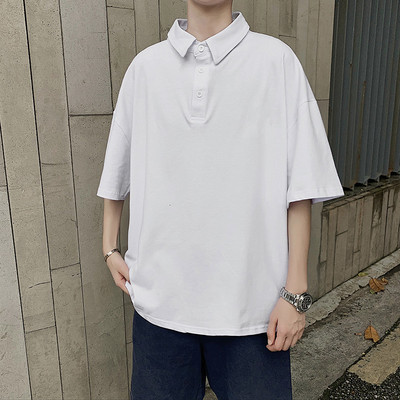 Bluză bărbătească cu mâneci scurte și guler clasic