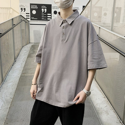 Bluză bărbătească cu mâneci scurte și guler clasic