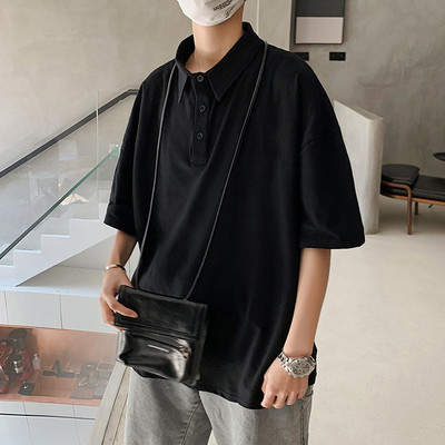 Bluză bărbătească cu mâneci scurte și guler clasic