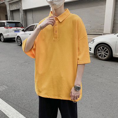 Bluză bărbătească cu mâneci scurte și guler clasic