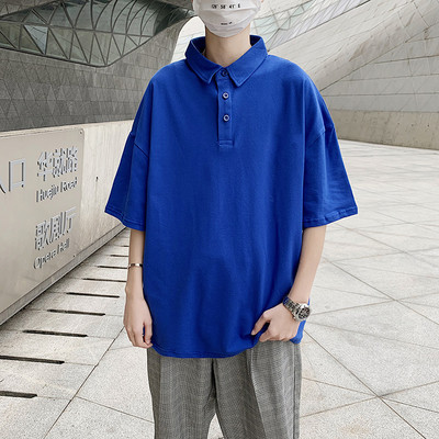 Bluză bărbătească cu mâneci scurte și guler clasic