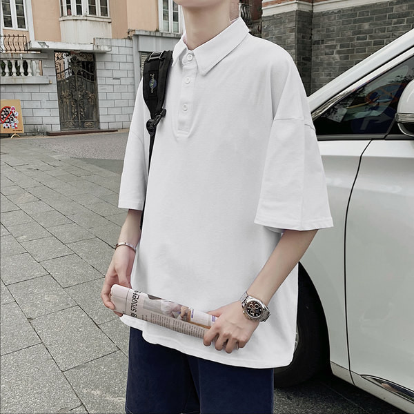 Bluză bărbătească cu mâneci scurte și guler clasic