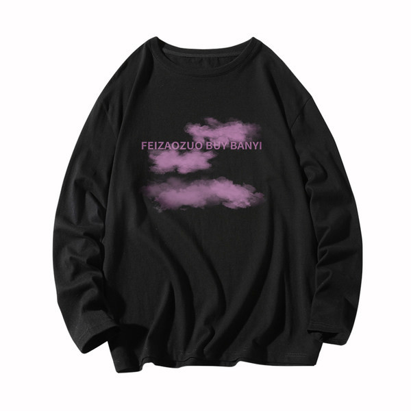 Bluză bărbătească largă, cu mâneci lungi și decolteu oval