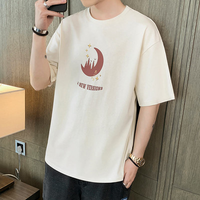 Ikdienas vīriešu t-krekls ar apdruku un īsām piedurknēm - vairākās krāsās