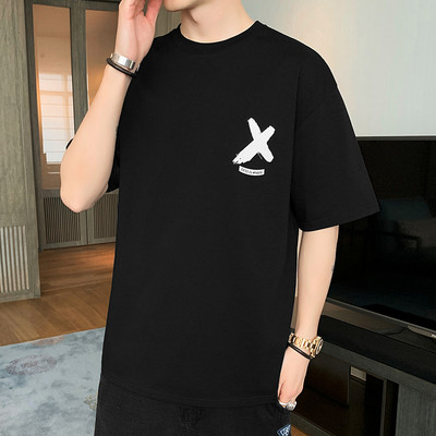 Ikdienas vīriešu t-krekls ar apdruku un īsām piedurknēm - vairākās krāsās