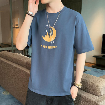 Ikdienas vīriešu t-krekls ar apdruku un īsām piedurknēm - vairākās krāsās