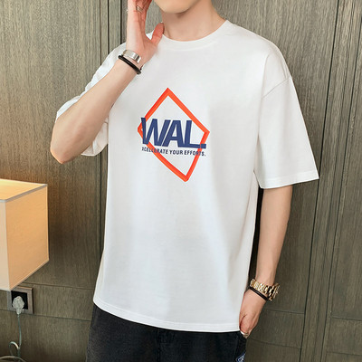 Ikdienas vīriešu t-krekls ar apdruku un īsām piedurknēm - vairākās krāsās