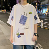 Tricou larg casual cu imprimeuri colorate