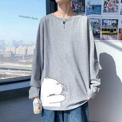 Muška široka bluza s aplikacijom i dugim rukavima