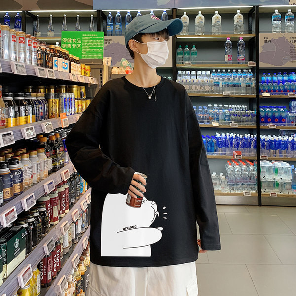 Muška široka bluza s aplikacijom i dugim rukavima