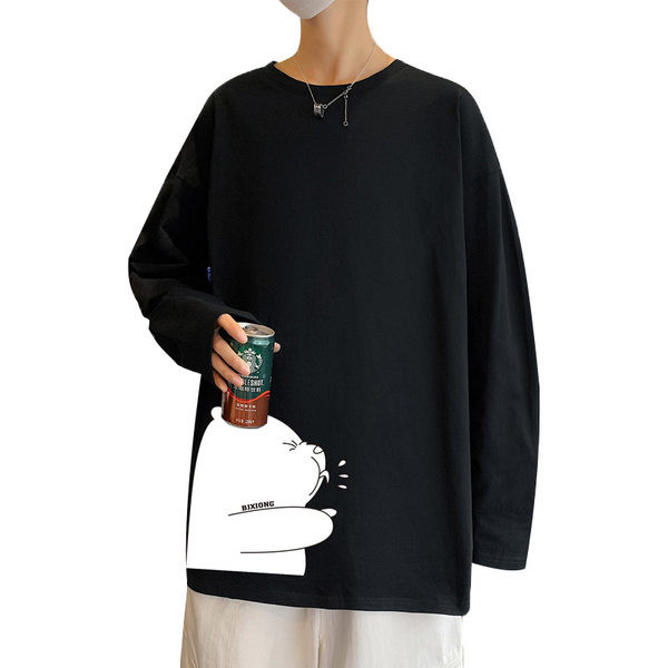 Muška široka bluza s aplikacijom i dugim rukavima