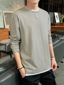 Bluză bărbătească cu mâneci lungi și decolteu rotund - mai multe culori