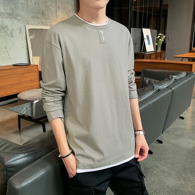 Bluză bărbătească cu mâneci lungi și decolteu rotund - mai multe culori