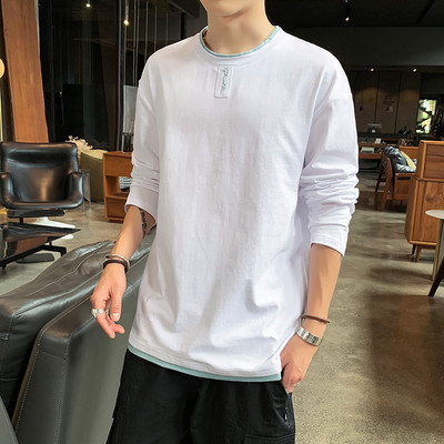 Bluză bărbătească cu mâneci lungi și decolteu rotund - mai multe culori