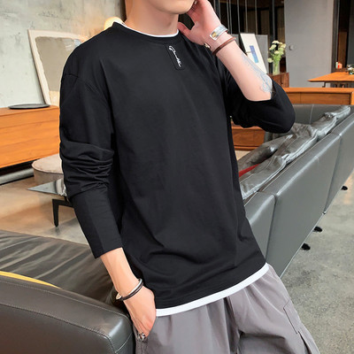 Bluză bărbătească cu mâneci lungi și decolteu rotund - mai multe culori