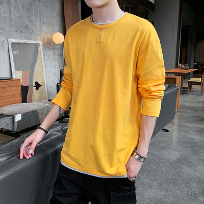 Bluză bărbătească cu mâneci lungi și decolteu rotund - mai multe culori