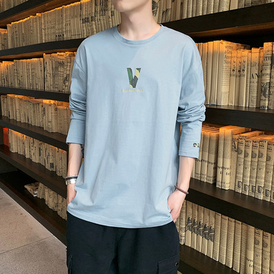 Bluză bărbătească cu mâneci lungi și decolteu rotund - mai multe culori