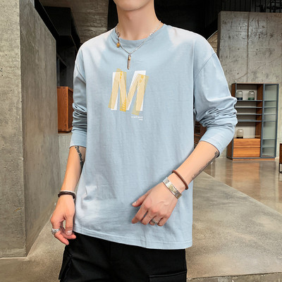 Bluză bărbătească cu mâneci lungi și decolteu rotund - mai multe culori