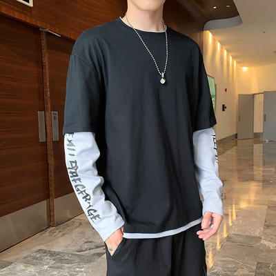 Bluză bărbătească cu mâneci lungi și decolteu rotund - mai multe culori