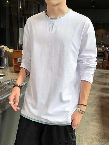 Bluză bărbătească cu mâneci lungi și decolteu rotund - mai multe culori