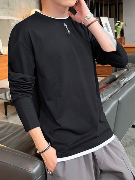 Bluză bărbătească cu mâneci lungi și decolteu rotund - mai multe culori