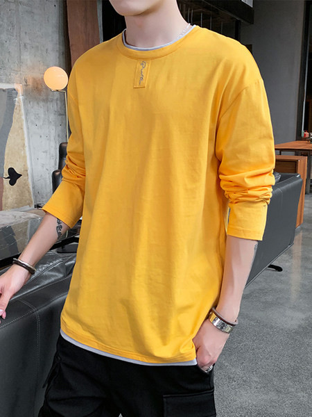 Bluză bărbătească cu mâneci lungi și decolteu rotund - mai multe culori