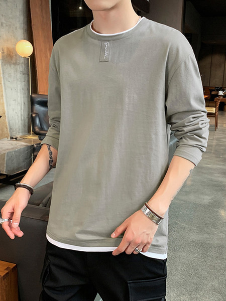 Bluză bărbătească cu mâneci lungi și decolteu rotund - mai multe culori