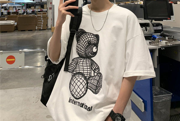 Tricou barbatesc cu maneca scurta si aplicatie - doua modele