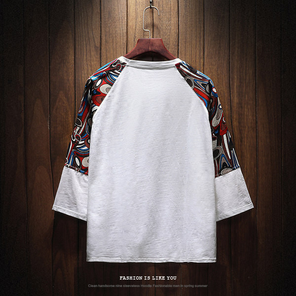 Bluză bărbătească cu mâneci 3/4 și model cu model