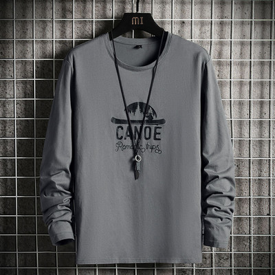 Bluză casual pentru bărbați cu imprimeu și mâneci lungi