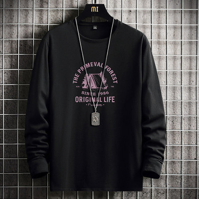 Bluză casual pentru bărbați cu imprimeu și mâneci lungi