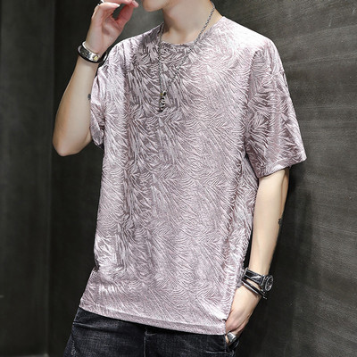 Tricou casual barbatesc cu decolteu rotund si maneci scurte