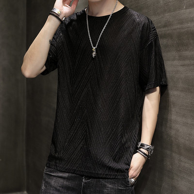 Tricou casual barbatesc cu decolteu rotund si maneci scurte