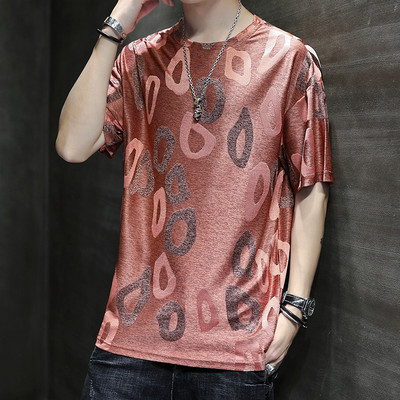 Tricou casual barbatesc cu decolteu rotund si maneci scurte